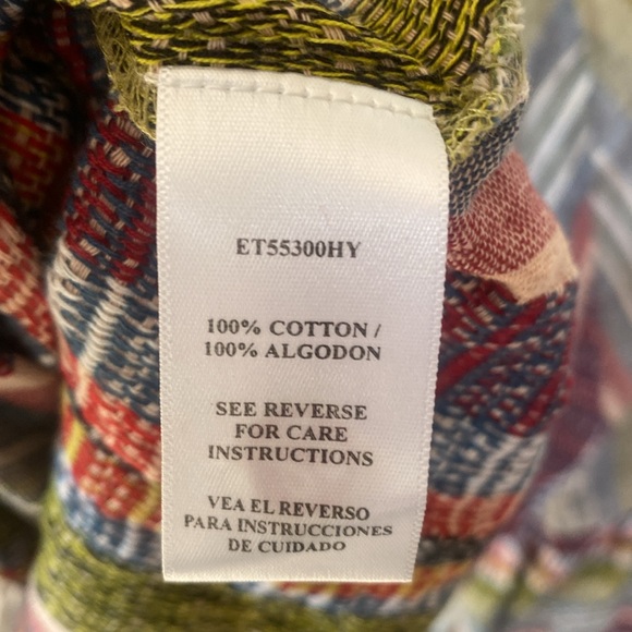 (BN49) En Crème Multi Color Peasant Blouse W/Tassel Ties, Size Small - Picture 8 of 8